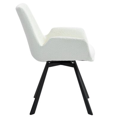 Signy Swivel Dining Chair, Set of 2 in Ivory and Black 202-144IV 202 144IV 3