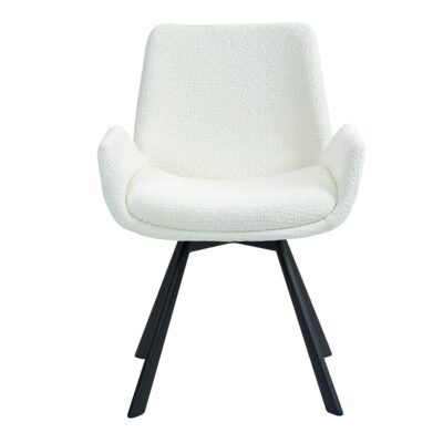 Signy Swivel Dining Chair, Set of 2 in Ivory and Black 202-144IV 202 144IV 4