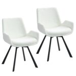 Signy Swivel Dining Chair, Set of 2 in Ivory and Black 202-144IV 202 144IV 6