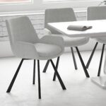 Signy Swivel Dining Chair, Set of 2 in Light Grey and Black 202-144LG 202 144LG 1