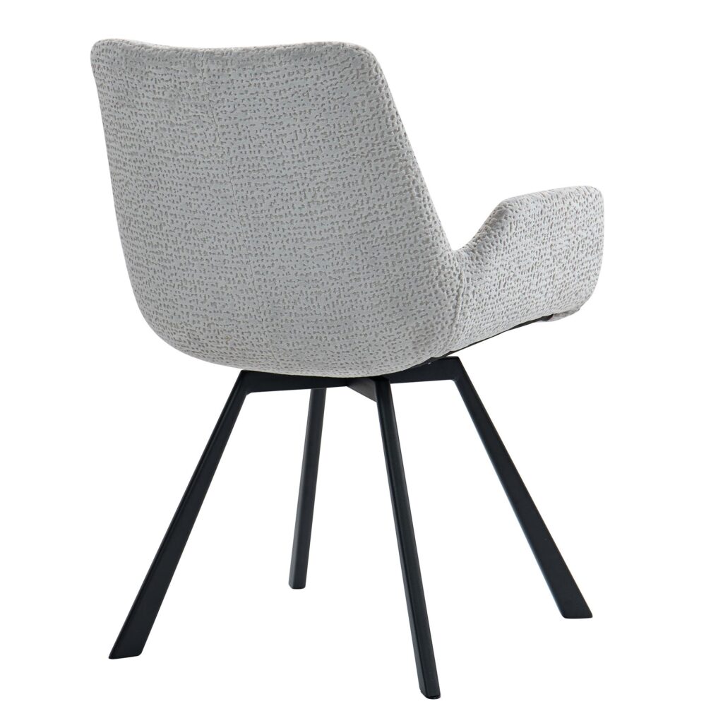 Signy Swivel Dining Chair, Set of 2 in Light Grey and Black - Image 3