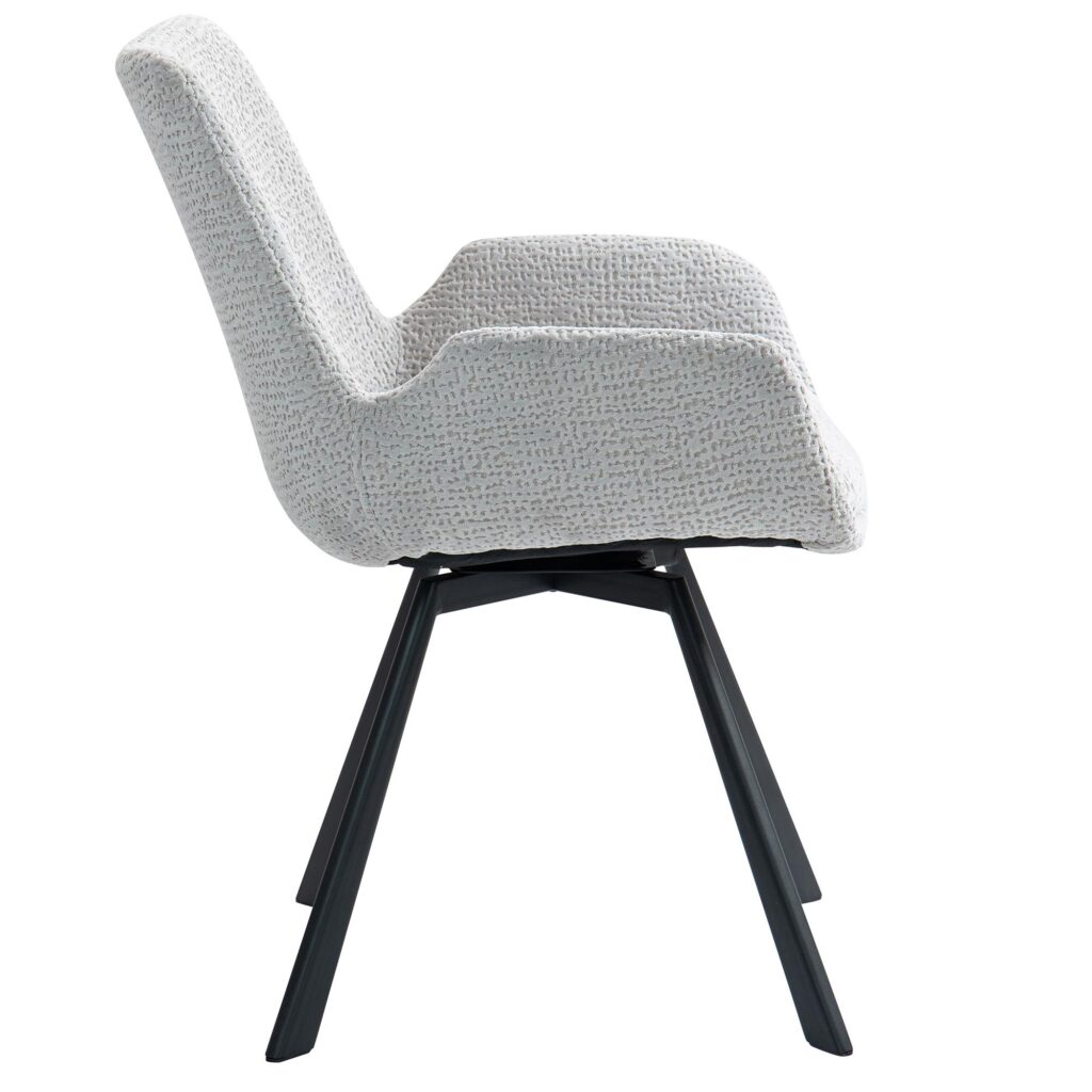 Signy Swivel Dining Chair, Set of 2 in Light Grey and Black - Image 4