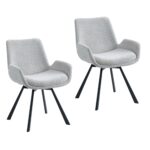 Signy Swivel Dining Chair, Set of 2 in Light Grey and Black 202-144LG 202 144LG 6