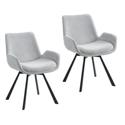 Signy Swivel Dining Chair, Set of 2 in Light Grey and Black 14 Signy Swivel Dining Chair, Set of 2 in Light Grey and Black 202-144LG 202 144LG 6