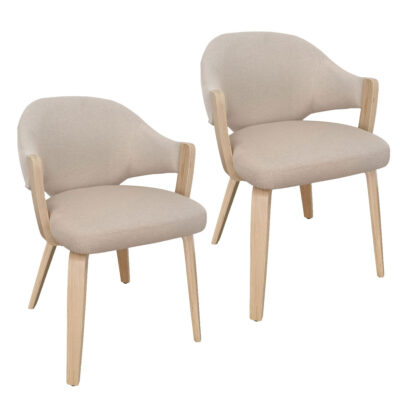 Freya Dining/Lounge Chair, Set of 2 in Toffee and Natural 202-146TOF_NAT 202 146TOF NAT 6