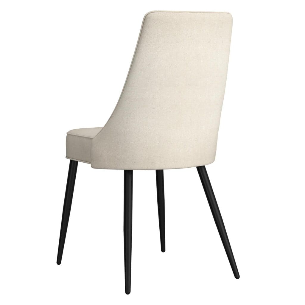 Koda Dining Chair, Fabric, Set of 2 in Beige and Black - Image 3