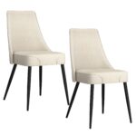 Koda Dining Chair, Fabric, Set of 2 in Beige and Black 202-158BEG 202 158BEG 6