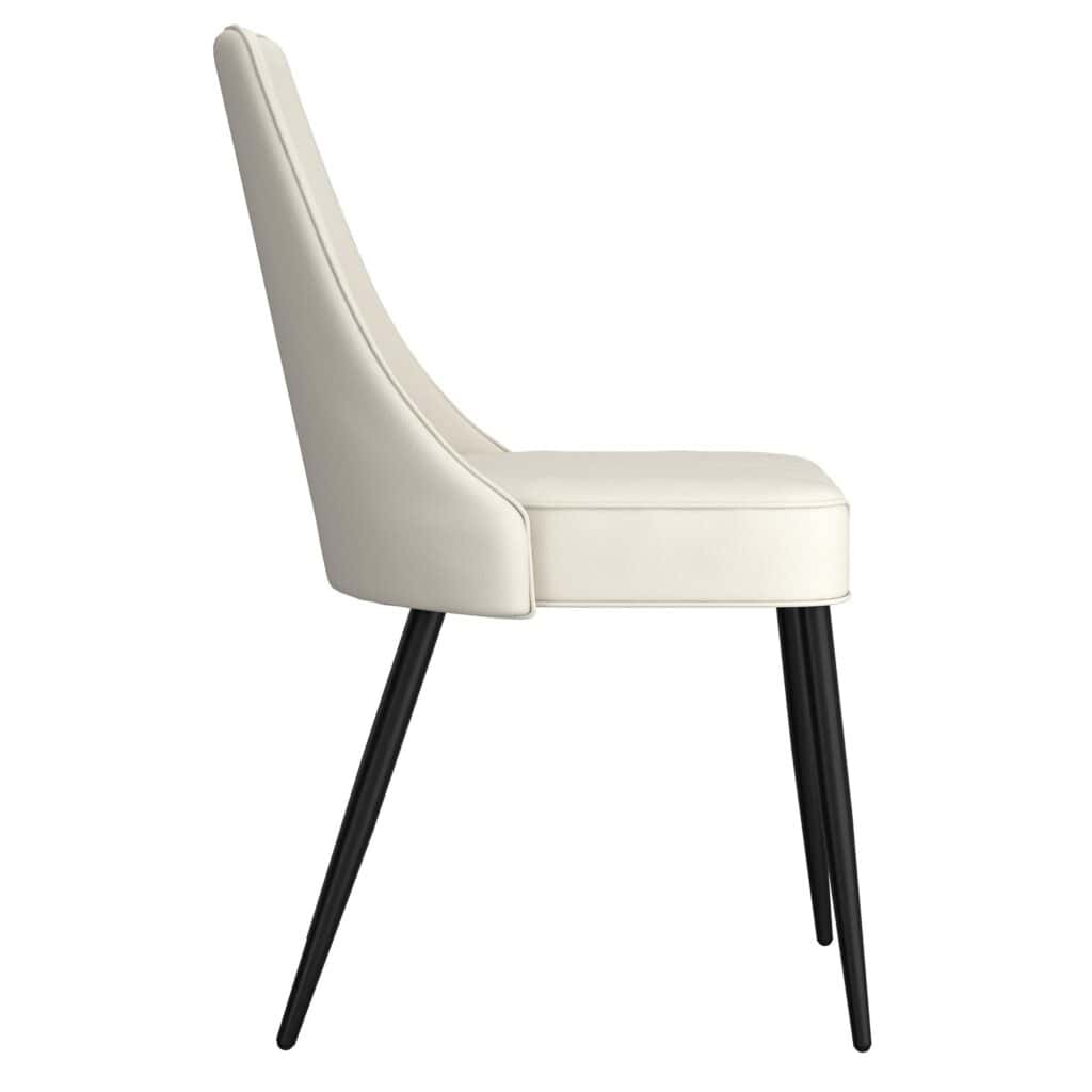Koda Dining Chair, Faux Leather, Set of 2 in Beige and Black - Image 4