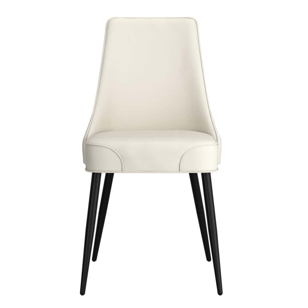 Koda Dining Chair, Faux Leather, Set of 2 in Beige and Black - Image 5
