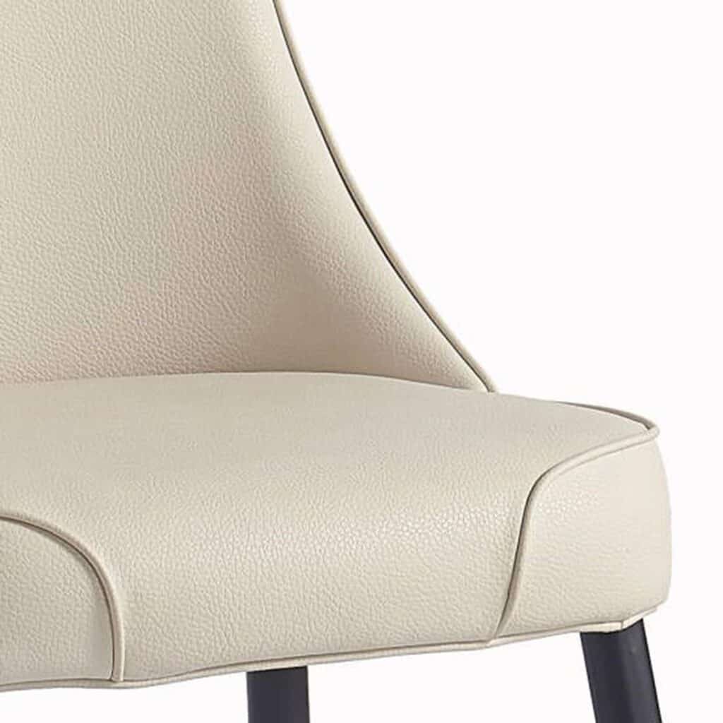 Koda Dining Chair, Faux Leather, Set of 2 in Beige and Black - Image 6