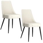 Koda Dining Chair, Faux Leather, Set of 2 in Beige and Black 202-158PUBG 202 158PUBG 6