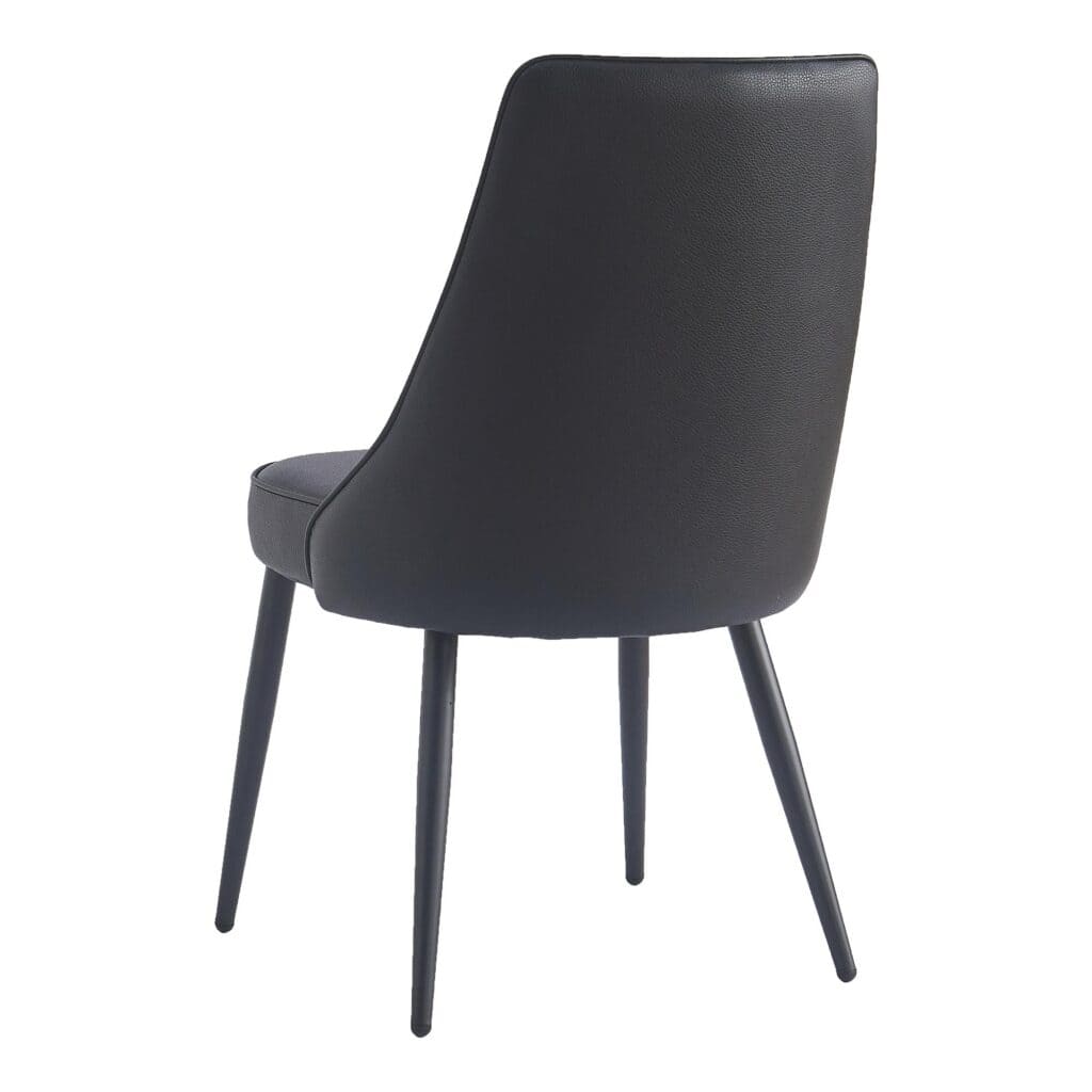 Koda Dining Chair, Faux Leather, Set of 2 in Black - Image 3