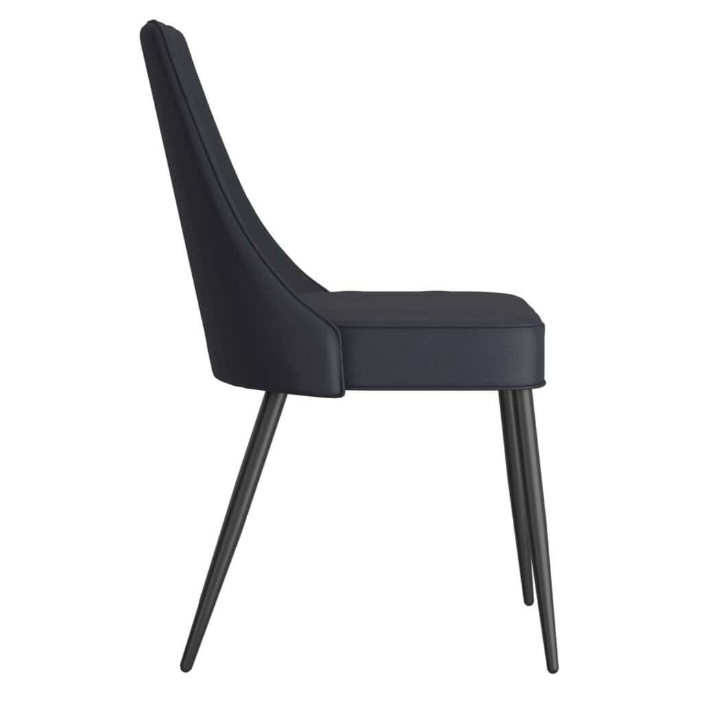 Koda Dining Chair, Faux Leather, Set of 2 in Black - Image 4
