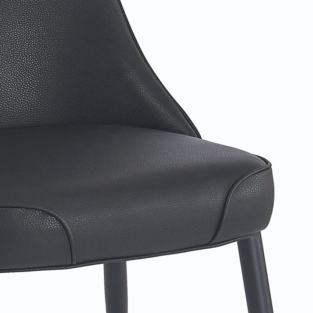 Koda Dining Chair, Faux Leather, Set of 2 in Black - Image 6