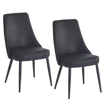 Koda Dining Chair, Faux Leather, Set of 2 in Black 202-158PUBK 202 158PUBK 6