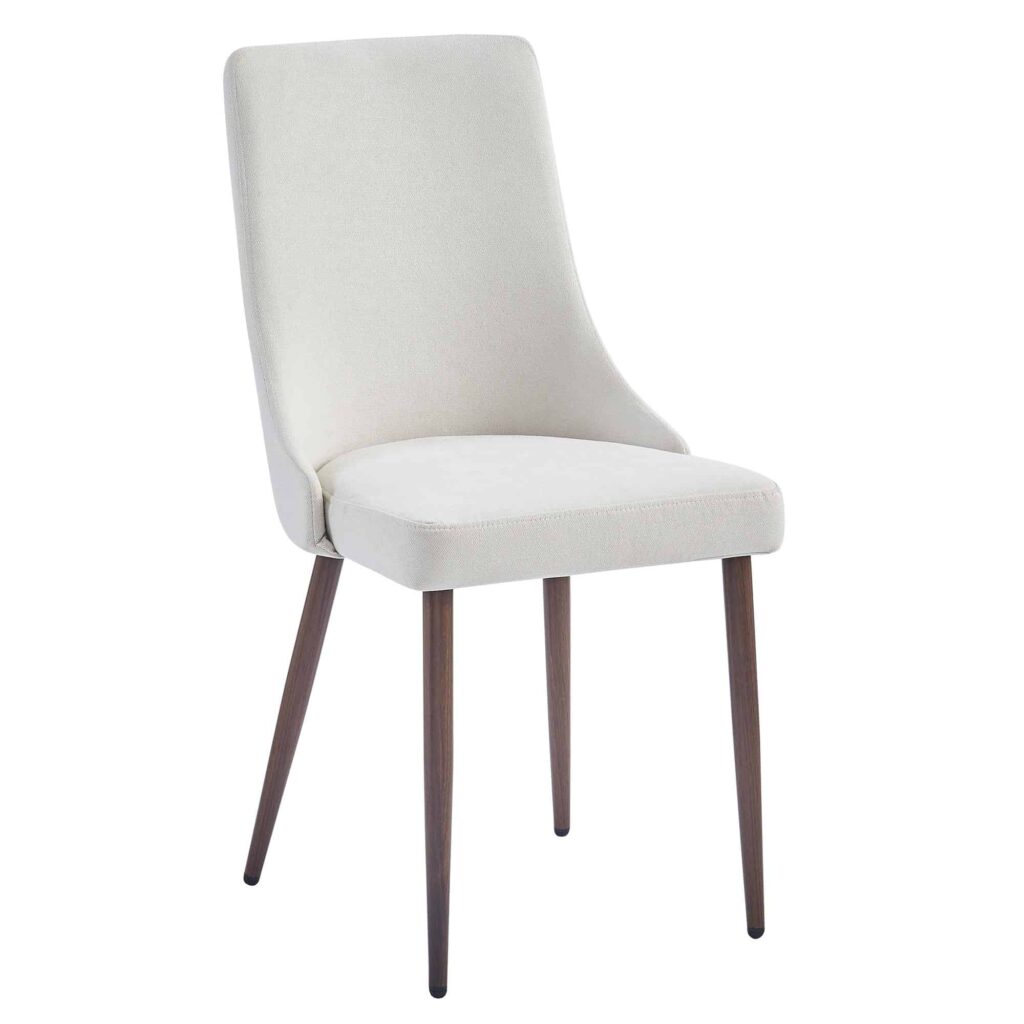 Cora Fabric Side Chair, Set of 2 in Beige and Walnut 202-182BG 202 182BG