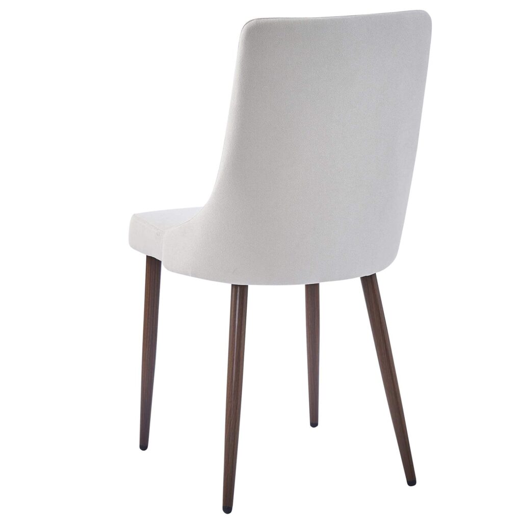 Cora Fabric Side Chair, Set of 2 in Beige and Walnut - Image 3