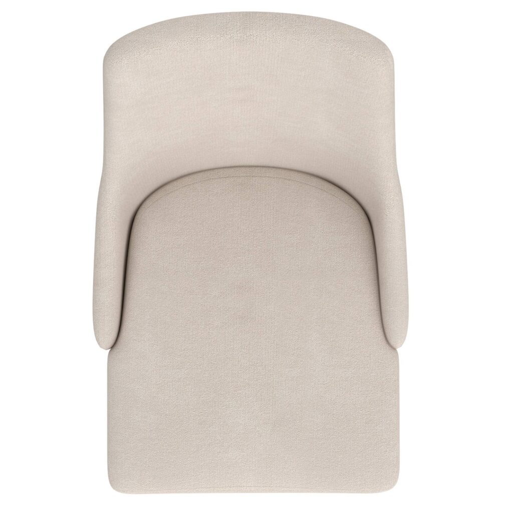 Cora Fabric Side Chair, Set of 2 in Beige and Walnut - Image 6