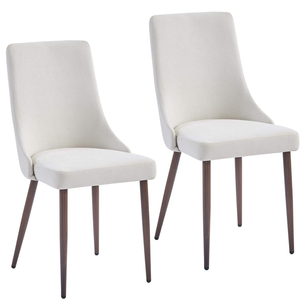 Cora Fabric Side Chair, Set of 2 in Beige and Walnut 202-182BG 202 182BG 6