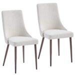 Cora Fabric Side Chair, Set of 2 in Beige and Walnut 202-182BG 202 182BG 6