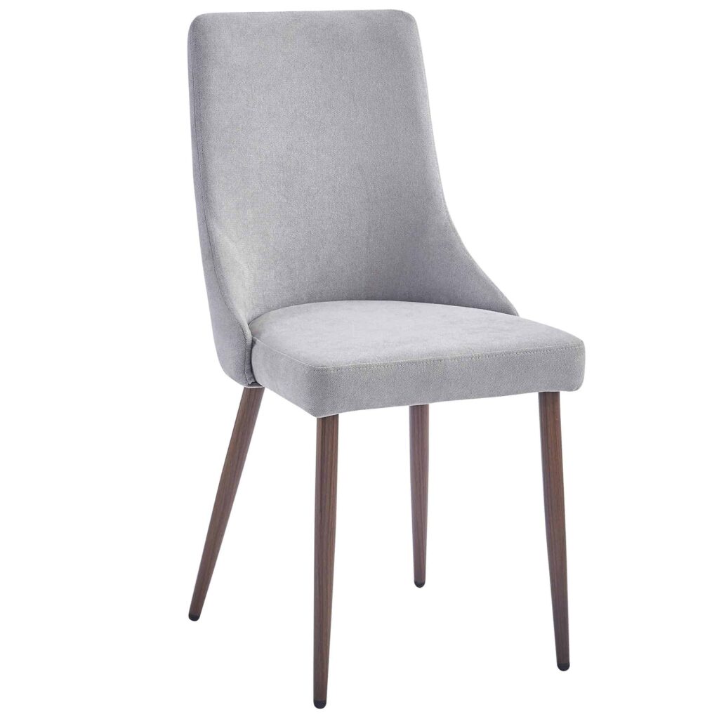 Cora Fabric Side Chair, Set of 2 in Grey and Walnut 202-182GY 202 182GY