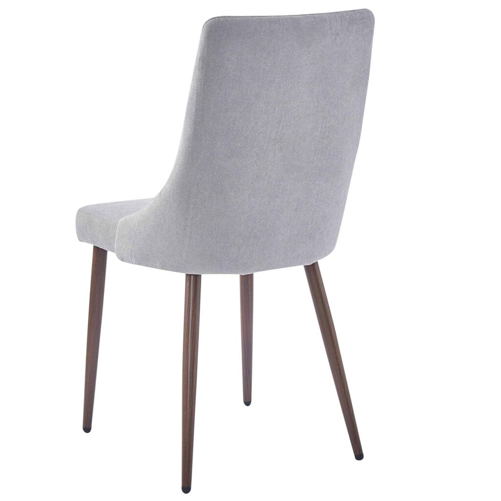 Cora Fabric Side Chair, Set of 2 in Grey and Walnut - Image 3