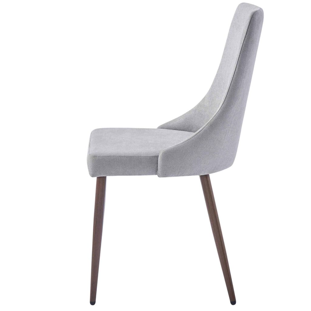 Cora Fabric Side Chair, Set of 2 in Grey and Walnut 202-182GY 202 182GY 3