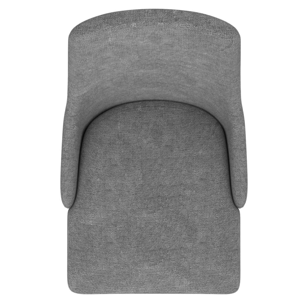 Cora Fabric Side Chair, Set of 2 in Grey and Walnut - Image 6