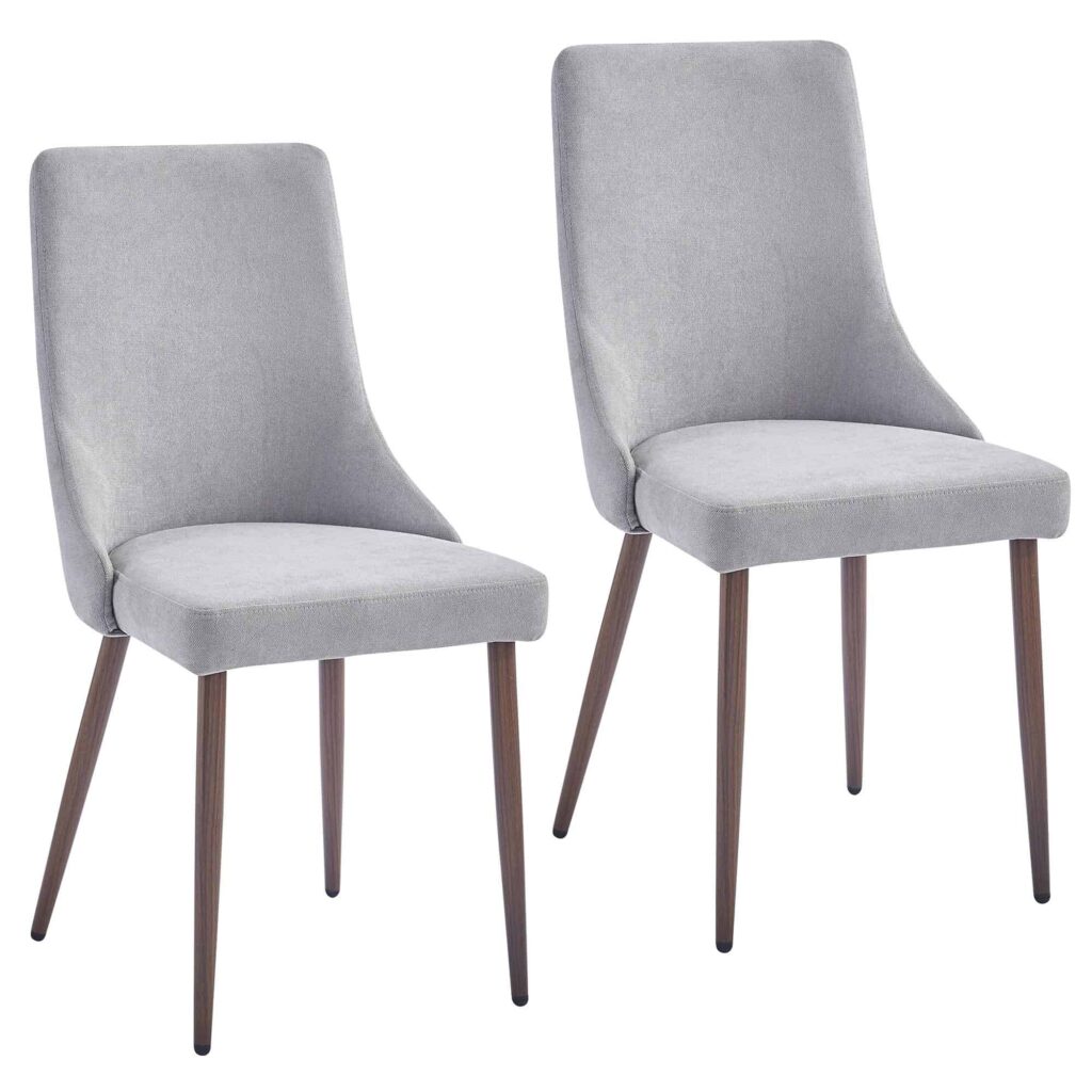 Cora Fabric Side Chair, Set of 2 in Grey and Walnut 202-182GY 202 182GY 6