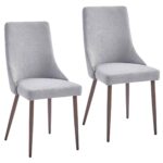 Cora Fabric Side Chair, Set of 2 in Grey and Walnut 202-182GY 202 182GY 6