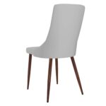 Cora Faux Leather Side Chair, Set of 2 in Light Grey and Walnut 202-182PULG 202 182PULG 2