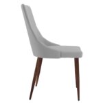 Cora Faux Leather Side Chair, Set of 2 in Light Grey and Walnut 202-182PULG 202 182PULG 3