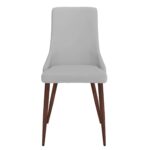 Cora Faux Leather Side Chair, Set of 2 in Light Grey and Walnut 202-182PULG 202 182PULG 4