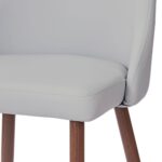Cora Faux Leather Side Chair, Set of 2 in Light Grey and Walnut 202-182PULG 202 182PULG 5