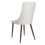 Cora Faux Leather Side Chair, Set of 2 in White and Walnut 202-182PUWT 202 182PUWT 2
