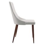 Cora Faux Leather Side Chair, Set of 2 in White and Walnut 202-182PUWT 202 182PUWT 3