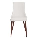 Cora Faux Leather Side Chair, Set of 2 in White and Walnut 202-182PUWT 202 182PUWT 4