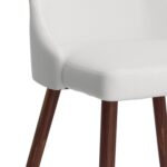Cora Faux Leather Side Chair, Set of 2 in White and Walnut 202-182PUWT 202 182PUWT 5