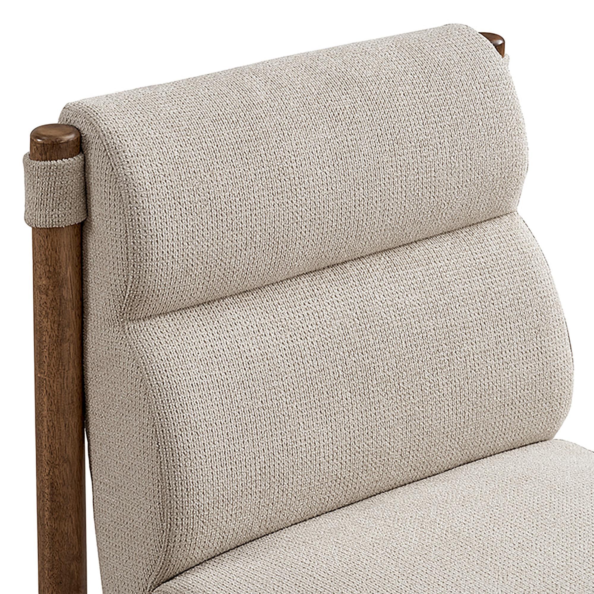 Sarine Dining Chair, Set of 2 in Beige and Walnut 6 Sarine Dining Chair, Set of 2 in Beige and Walnut - Image 6