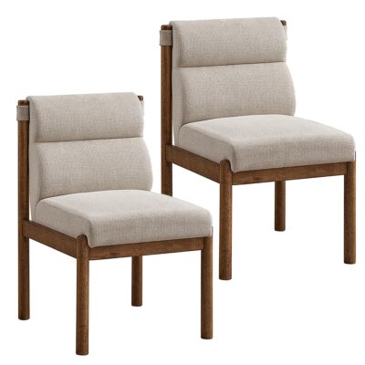Sarine Dining Chair, Set of 2 in Beige and Walnut 14 Sarine Dining Chair, Set of 2 in Beige and Walnut 202-231WAL 202 231WAL 6