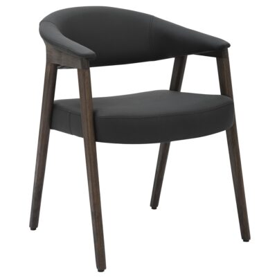 Bexley Dining Chair, set of 2 in Black and Dark Walnut
