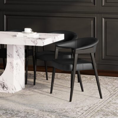 Bexley Dining Chair, set of 2 in Black and Dark Walnut 202-234BLK 202 234BLK 1