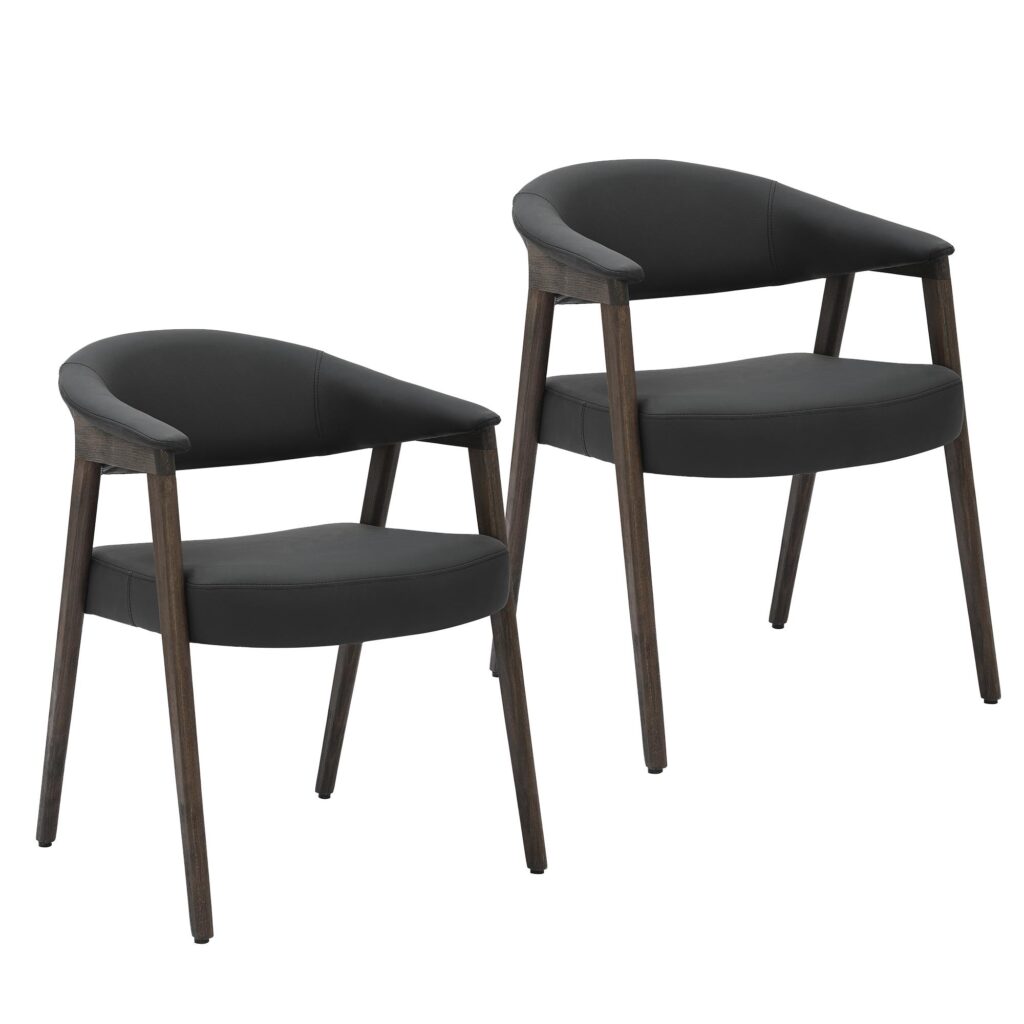 Bexley Dining Chair, set of 2 in Black and Dark Walnut - Image 7