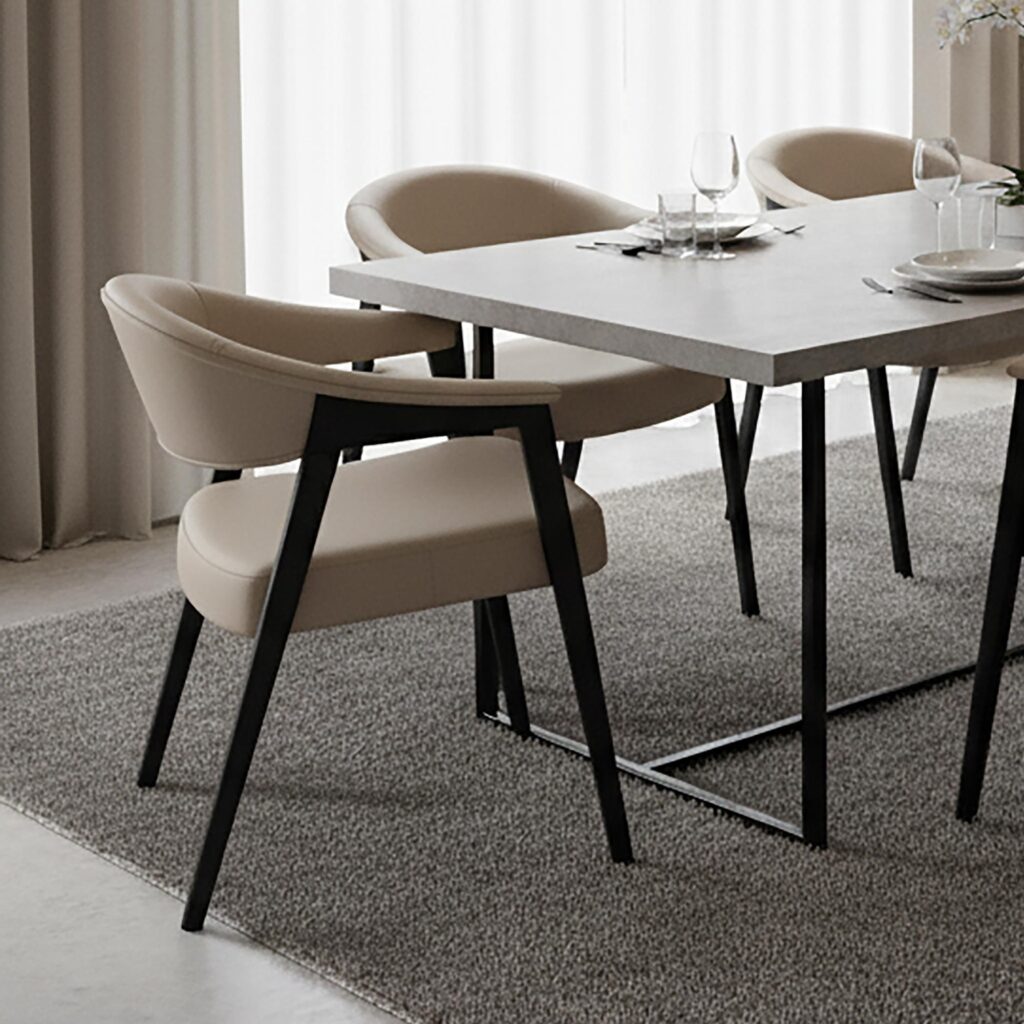 Bexley Dining Chair, set of 2 in Mushroom and Black - Image 2