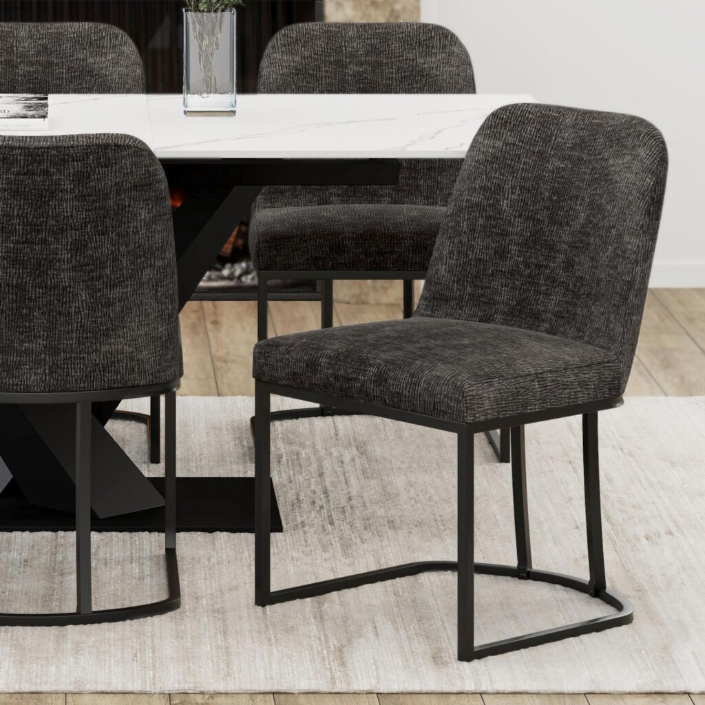 Dario Dining Chair, Set of 2 in Charcoal - Image 2