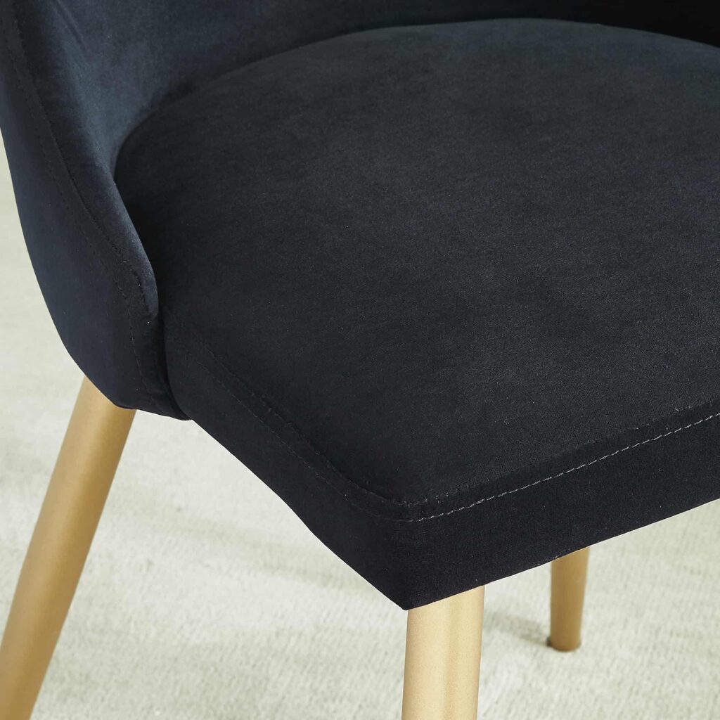Carmilla Side Chair, Set of 2 in Black and Aged Gold - Image 4