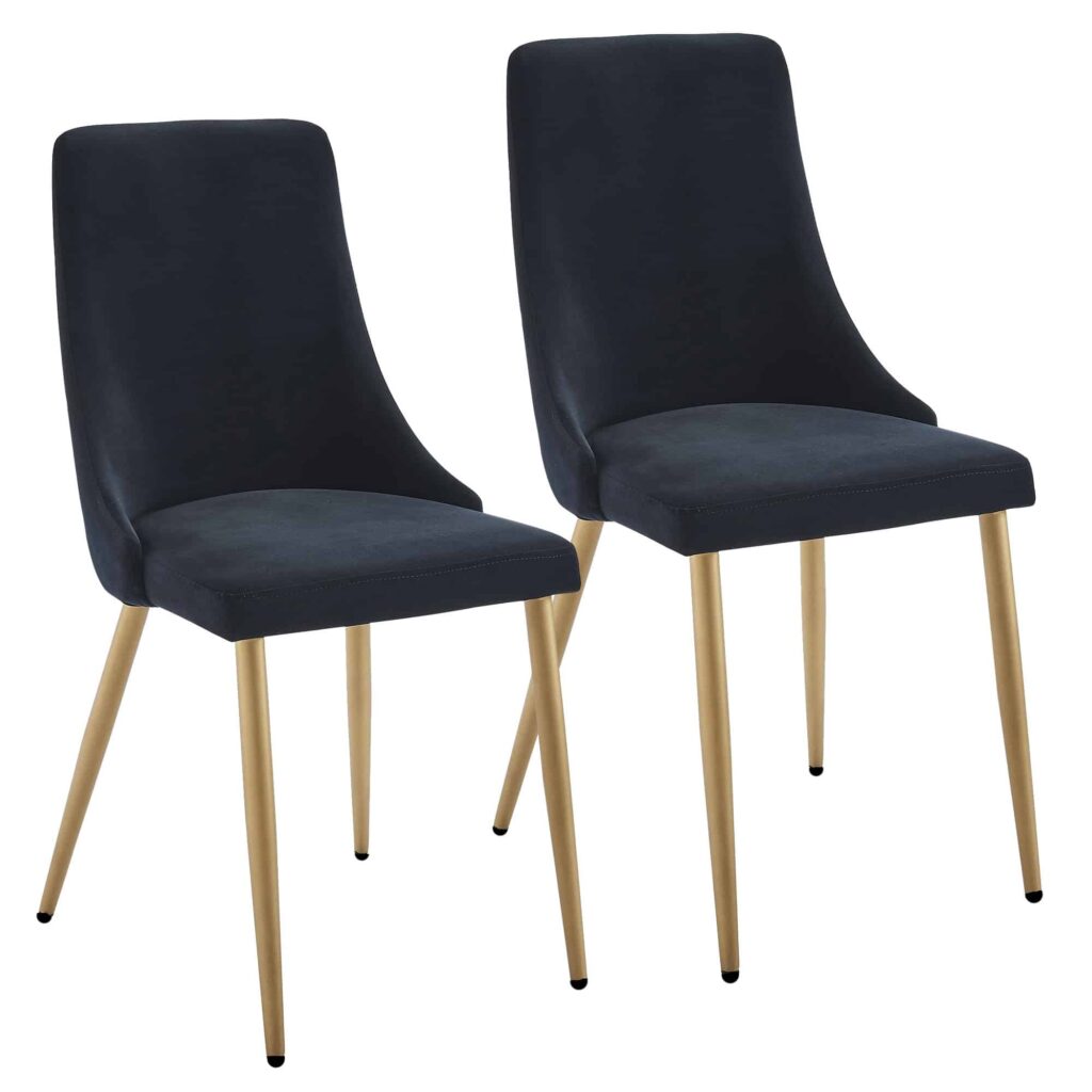 Carmilla Side Chair, Set of 2 in Black and Aged Gold 202-353BK 202 353BK 6