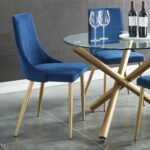 Carmilla Side Chair, Set of 2 in Blue and Aged Gold 202-353BLU 202 353BLU 1