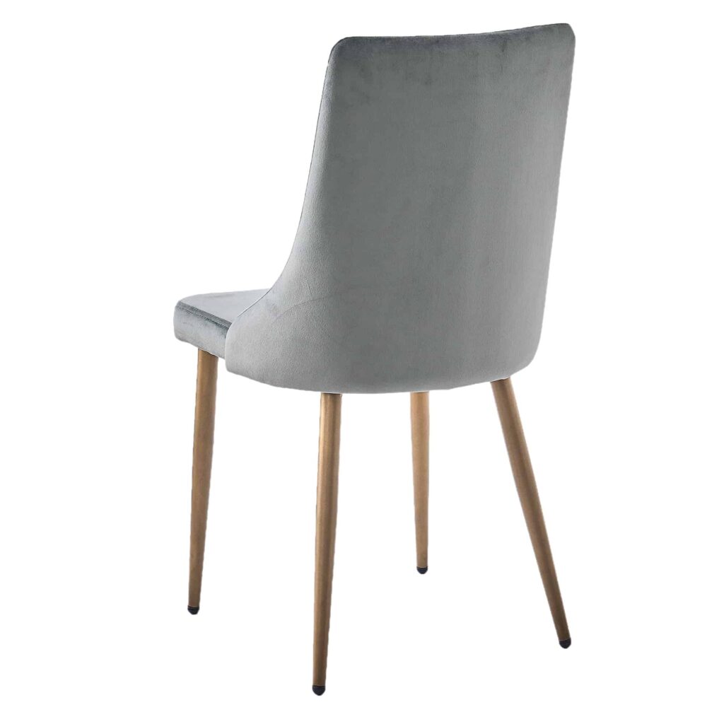 Carmilla Side Chair, Set of 2 in Grey and Aged Gold - Image 3