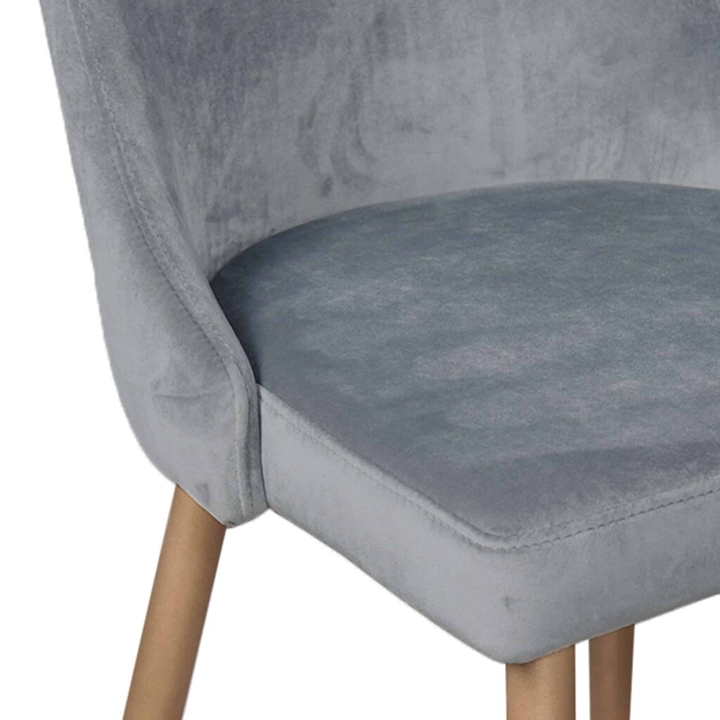 Carmilla Side Chair, Set of 2 in Grey and Aged Gold - Image 6
